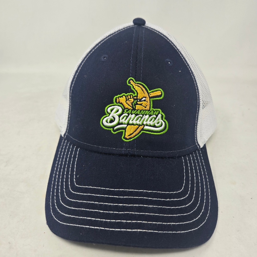 Savannah Bananas Baseball Hat Otto Cap Navy Blue White Mesh Trucker Snapback